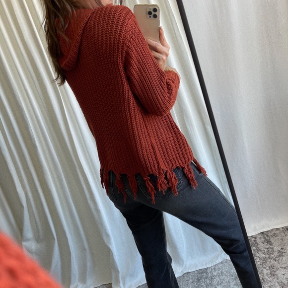 JACKET knitted crochet jacket — In Rust - Picture 3 of 8